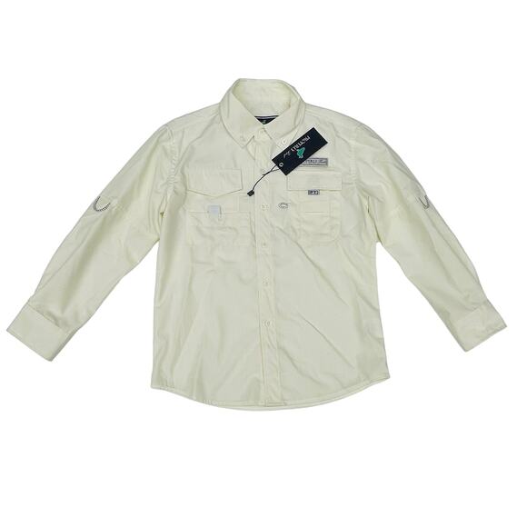 NWT Properly Tied Size 5 Pale Yellow Performance Fishing Shirt - Picture 1 of 5